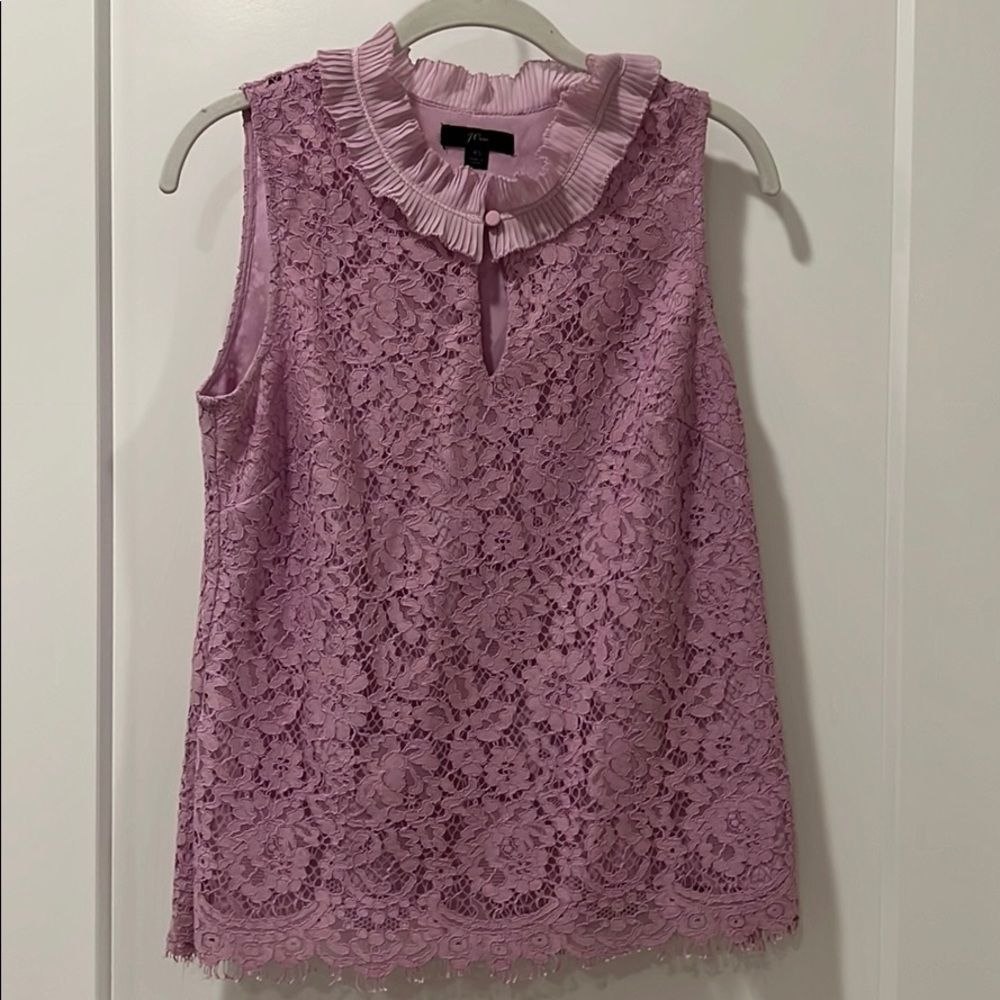 J Crew Lilac Lace Blouse XS - Picture 2 of 5